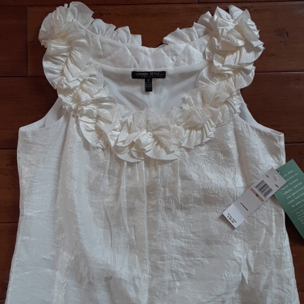 London Style SALE NWT white ruffle dress sz 12